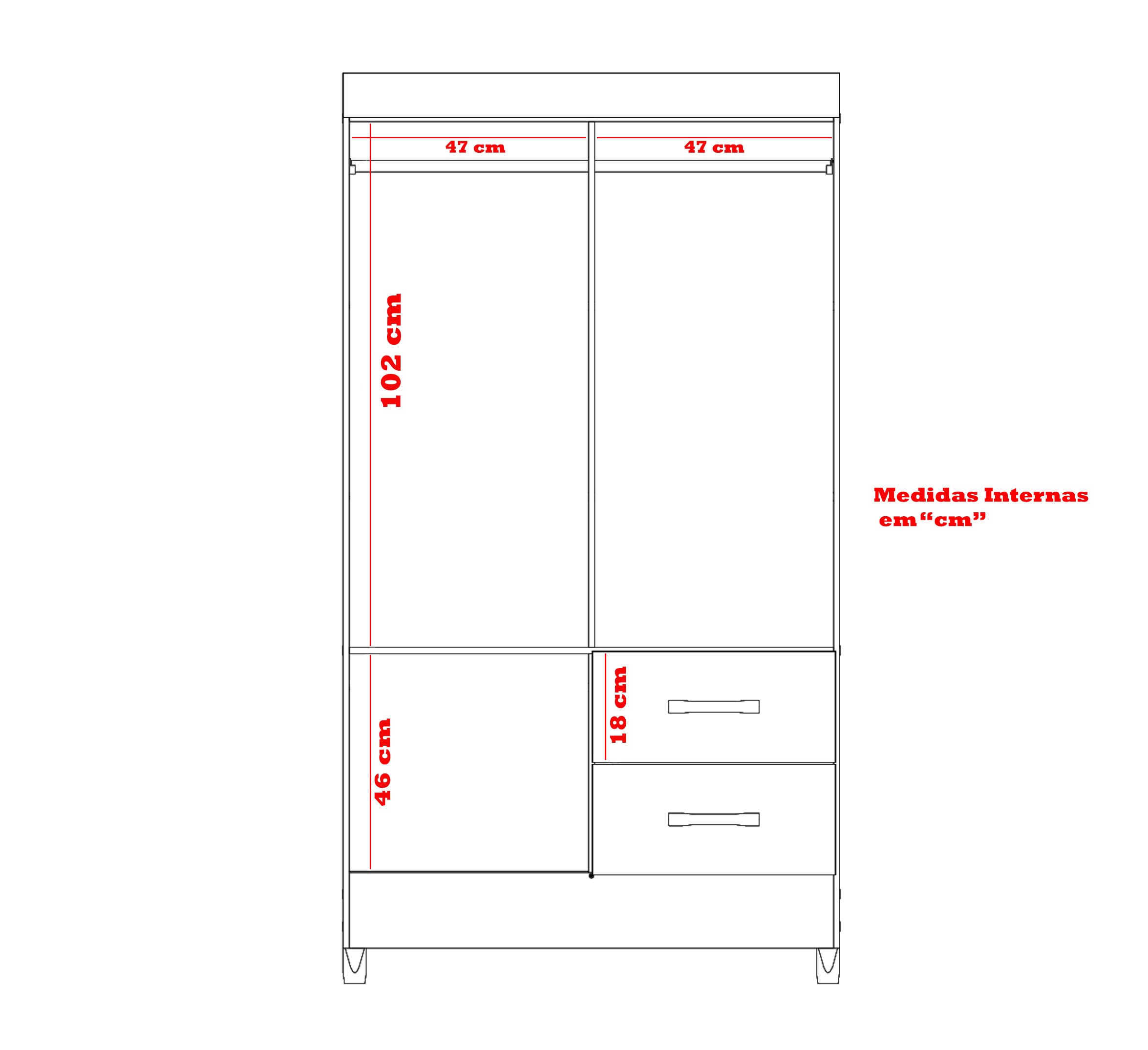 Quarda Roupa Moderno Roupeiro Mobi 4 Portas 2 Gavetas Quarto Criança Premium Co Branco - 5