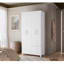 Ver imagem 2 de Quarda Roupa Moderno Roupeiro Mobi 4 Portas 2 Gavetas Quarto Criança Premium Co Branco