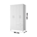 Ver imagem 4 de Quarda Roupa Moderno Roupeiro Mobi 4 Portas 2 Gavetas Quarto Criança Premium Co Branco