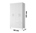 Ver imagem 4 de Quarda Roupa Moderno Roupeiro Mobi 4 Portas 2 Gavetas Quarto Criança Premium Co Branco