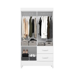 Quarda Roupa Moderno Roupeiro Mobi 4 Portas 2 Gavetas Quarto Criança Premium Co Branco - 3