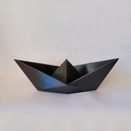 Barco de papel - ornamento decorativo:Preto/Padrão - 3