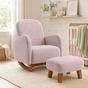 Ver imagem 1 de Poltrona Amamentação Soft Suede Base Balanço com Puff:Rose