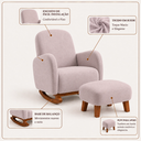 Ver imagem 2 de Poltrona Amamentação Soft Suede Base Balanço com Puff:Rose