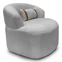 Ver imagem 2 de Puff Poltrona Decorativa Orgânica Roma Bouclé Giratória Almofada:cinza Claro
