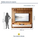 Ver imagem 4 de Conjunto Rack Diplomata e Painel Curitiba para TV até 46 Polegadas 224x218cm