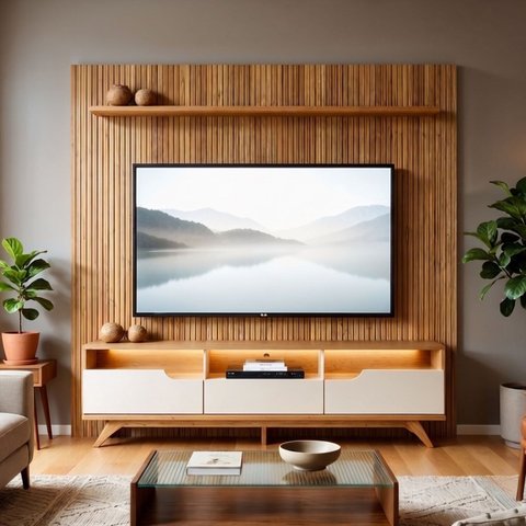 Conjunto Rack Diplomata e Painel Curitiba para TV até 46 Polegadas 224x218cm