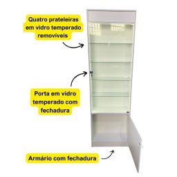 Vitrine Armário Fita LED Porta Vidro Bivolt Colecionador Lojas - 3