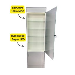 Vitrine Armário Fita LED Porta Vidro Bivolt Colecionador Lojas - 4