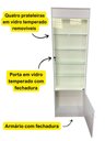 Ver imagem 3 de Vitrine Armário Fita LED Porta Vidro Bivolt Colecionador Lojas
