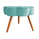 Ver imagem 2 de Puff Decorativo Pés Palito Aurora Veludo - Estopar Puff Aurora Veludo Veludo Azul Turquesa