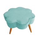 Ver imagem 3 de Puff Decorativo Pés Palito Aurora Veludo - Estopar Puff Aurora Veludo Veludo Azul Turquesa