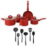 Jogo de Panela Champs Elysèes Antiaderente em Mármore Vermelho - 14 Peças - 1
