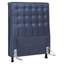 Ver imagem 1 de Cabeceira Cama Box Solteiro Ciara 90cm Botonê com Frame Linho Azul
