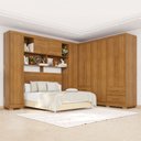 Ver imagem 1 de Guarda-roupa Casal Modulado Andorra 10 Portas 4 Gavetas com Pés Cinamomo - Pnr Móveis
