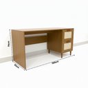 Ver imagem 3 de Mesa Escrivaninha Detalhes em Palha Telinha Amadeirada Campo Pés em 2 Gavetas 150cm MDF Pés em Madeira Maciça Angelim Marrom