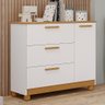 Cômoda Infantil Jujuba 1 Porta e 3 Gavetas Nature/branco - Permóbili Baby - 2