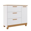 Ver imagem 1 de Cômoda Infantil Jujuba 1 Porta e 3 Gavetas Nature/branco - Permóbili Baby