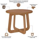 Ver imagem 5 de Mesa de Centro para Sala de Estar Redonda 58cm Pés Orgânico Yasmin A05 Cinamomo - Lyam Decor