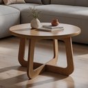Ver imagem 3 de Mesa de Centro para Sala de Estar Redonda 58cm Pés Orgânico Yasmin A05 Cinamomo - Lyam Decor