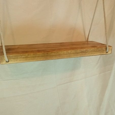 Balanço de madeira maciça de demolição com corda para criança, adultos ou decoração - 3