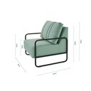 Ver imagem 2 de Poltrona Decorativa Zoe Braço em Ferro Verde Estofama