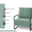 Ver imagem 3 de Poltrona Decorativa Zoe Braço em Ferro Verde Estofama