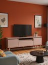 Ver imagem 2 de Rack para TV com Painel e Prateleira 180cm Retro MDF Rosa Dallas - On Móveis