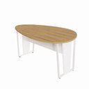 Ver imagem 5 de Mesa de Reunião Orgânica 180cm Macadâmia com Branco F5 Office