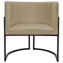 Ver imagem 5 de Kit 2 Poltronas Luna Suede Cores Base de Ferro Preta - Nude, Suede