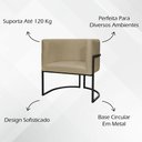 Ver mais imagens de Kit 2 Poltronas Luna Suede Cores Base de Ferro Preta - Nude, Suede