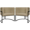 Ver imagem 1 de Kit 2 Poltronas Luna Suede Cores Base de Ferro Preta - Nude, Suede