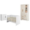 Ver imagem 1 de Guarda Roupa Flocos com Cômoda Life Berço Americano Soft Branco Acetinado - Tigus