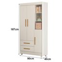 Ver imagem 4 de Guarda Roupa Flocos com Cômoda Life Berço Americano Soft Branco Acetinado - Tigus