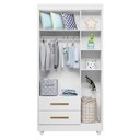 Ver imagem 7 de Guarda Roupa Flocos com Cômoda Life Berço Americano Soft Branco Acetinado - Tigus