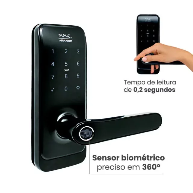 Fechadura Digital Sl205 com Biometria Senha Cartão e Chave [f118] - 3