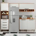 Ver imagem 1 de Cozinha Compacta 4 Peças 5 Portas 4 Gavetas Evolution Plus Branco/Freijó/Off-White