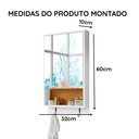 Ver imagem 3 de Espelheira Armário Aéreo de Banheiro com Espelho Penelope - Jm3 Móveis:branco/nature