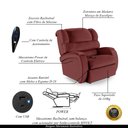 Ver imagem 3 de Poltrona do Papai Sala de Cinema Reclinável Kylie Controle Power Elétrico USB PU Vermelho G23 Gran B