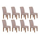 Ver imagem 1 de Kit 8 Cadeiras Sala Jantar Lunara 8 Un Imbuia -capuccino/suede Creme - Rufato