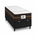 Ver imagem 3 de Cama Box Baú Solteiro Colchão Gazin Molas Flora 88x188x63cm (Preto)