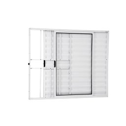 Veneziana 3 Folhas 1,00 X 1,00 Com Grade Alumínio Branco - 1