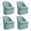 Ver imagem 1 de Kit 4 Poltronas Decorativas Malli Boucle - Pallazio Cor:Azul Turquesa