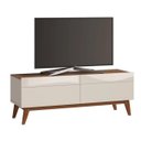 Ver imagem 1 de Rack Classic 2 Gavetas 1.4 Off White com Freijó - Imcal Móveis