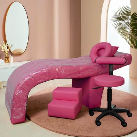 Maca Estética Charme para Cílios + Mocho + Escada + Capa Plástica Corino Pink