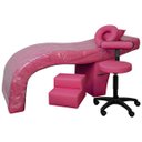 Ver imagem 2 de Maca Estética Charme para Cílios + Mocho + Escada + Capa Plástica Corino Pink