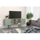 Ver imagem 2 de Rack Estrela Off White com Verde Bellagio - Patrimar Móveis