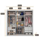 Ver imagem 2 de Guarda-roupa Casal com Espelho 3 Portas 6 Gavetas Medelim Novo Horizonte Cor:branco