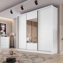 Ver imagem 1 de Guarda-roupa Casal com Espelho 3 Portas 6 Gavetas Medelim Novo Horizonte Cor:branco