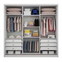 Ver imagem 3 de Guarda-roupa Casal com Espelho 3 Portas 6 Gavetas Medelim Novo Horizonte Cor:branco